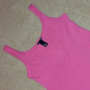 H&M Long Jersey Tank Top- fitted, coral, Size S